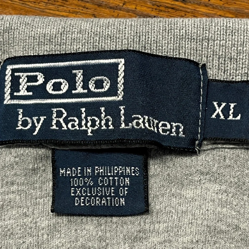 Polo Ralph Lauren Mens XL Gray Classic Fit Cotton Polo Shirt Blue Pony Golf